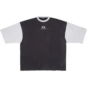 Balenciaga Unity 3/4 Sleeve Oversized T-Shirt Black/Light Grey