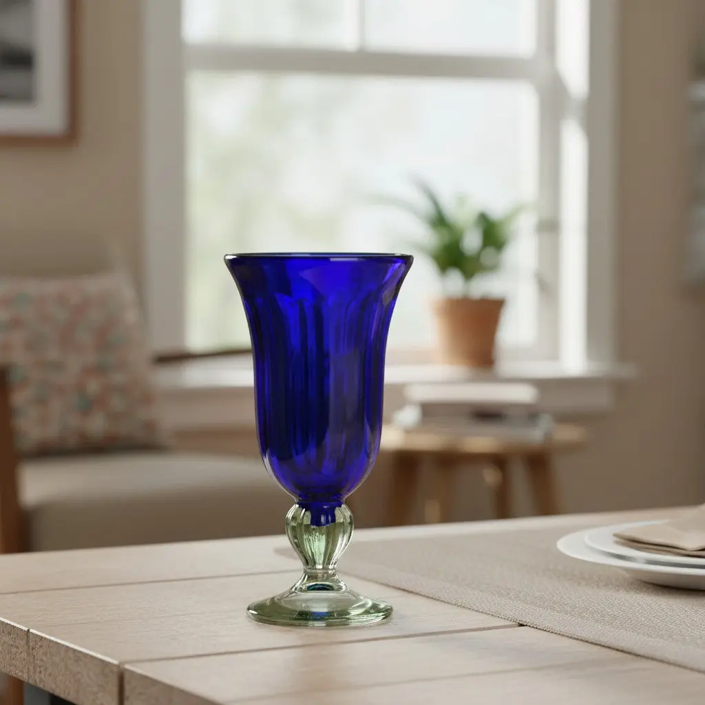 Hand-Blown Mexican Sundae Glass | Cobalt Blue Elegance