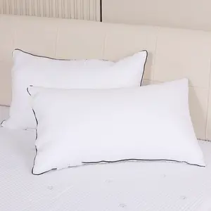 UFIST 2Pcs Luxury Hotel Bed Pillows - Fiber Filling White Contemporary Bedding for Home Travel Guest Rooms Machine Washable Sturdy Ideal for Back Side Sleepers Neck Support Multi-Purpose Use Pillows For Bed and Deep Sleep