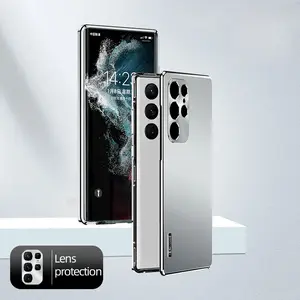 Metal magnetic suction suitable for Samsung S25 mobile phone case s24 all-inclusive protective cover new s23ultra men s22