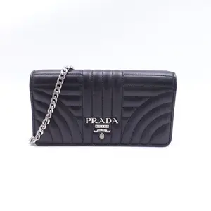Pre-owned PRADA Calfskin Shoulder Bags WOC Black Shoulder Bag T10333697