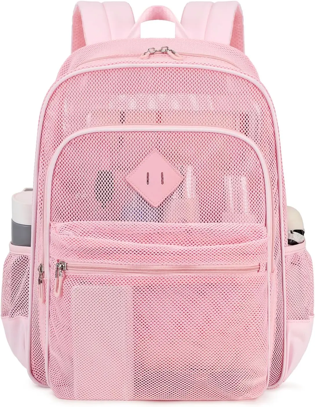 Mesh Backpack Heavy Duty, See Through School Backpack Transparent Bookbag for Swimming, Beach, Sports, Work, Travel