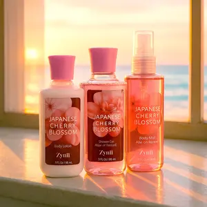 Bath & Body Care Travel Set Pea Flower Scent Home Spa Set with Body Lotion, Shower Gel and Fragrance Mist