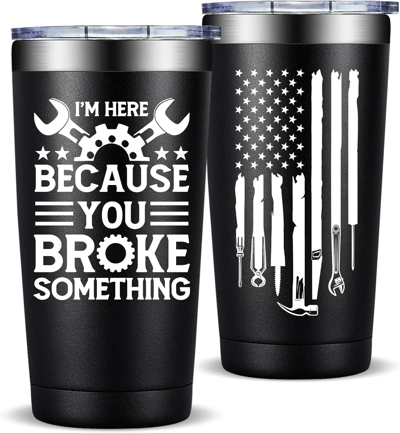 Mechanic Gifts, Maintenance Man Gifts for Men - Gift for Men for Christmas, Maintenance Worker Travel Coffee 20 OZ Stainless Steel Tumbler