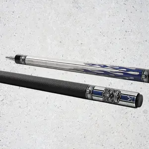 EVO FREEDOM POOL CUE - AZURE FLAME - BLACK LEATHER WRAP