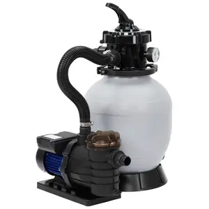 Garvee 13" Sand Filter Pump with 3434 GPH Flow Rate and 3/4 HP Motor for Above Ground and Inground Pools up to 8500 Gallons, Includes 6-Way Multi-Port Valve and Strainer Basket, Easy Installation