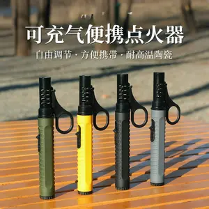 Outdoor Windproof Igniter Inflatable Portable Lighter Adjustable Firepower Camping Accessories Barbecue Picnic Spitfire Gun