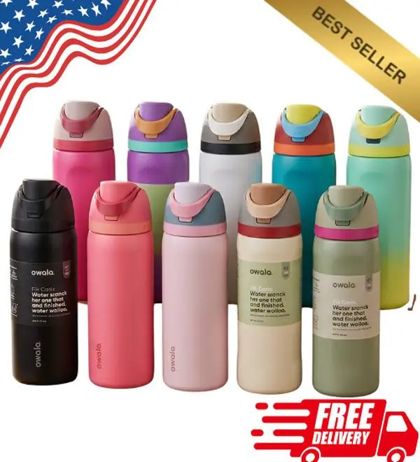 Owala 24 oz Insulated Water Bottle | Leakproof Flip Straw | 10 Colors
