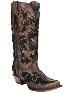 Corral Women's Crackled Bristle Western Boot Snip Toe - C4132