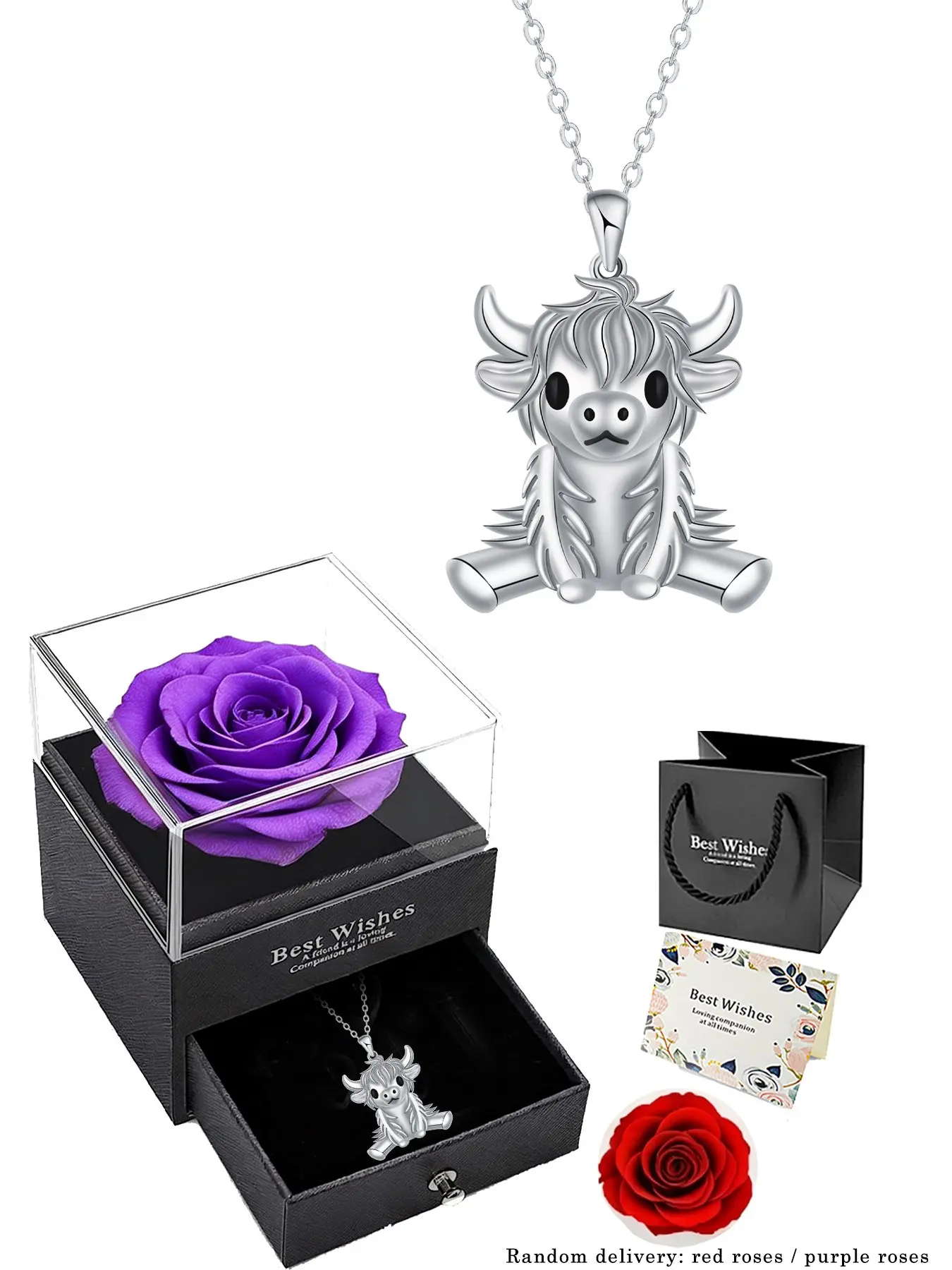 Cute Cow Pendant Necklace, Charming Animal Charm Jewelry Gift Box Included, Perfect Daily Wear Accessory for daughter Girlfriend Birthday Christmas