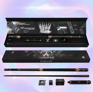 EVO CROWN Maxbing Edition — Royal Black Cue with Black Leather Wrap, Carbon Fiber Shaft, Carbon+Glass Fiber Butt, Player Kit Included