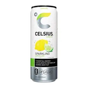 CELSIUS Sparkling Fitness Drink, Lemon Lime, 12oz (Pack of 12) celsius energydrink