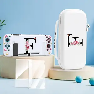 3-in-1 Switch Accessories, Portable Storage Bag, Multifunctional Storage Solution with Switch Protective Case & 2 Tempered Films & 10 Game Card Slots Storage, Travel Storage Bag