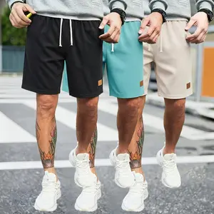 2-Pack Men’s Retro Waffle Shorts – Loose Fit, Slub Fabric, Patch Pocket Design, Breathable Street Style Straight Cut, Drawstring Cuffs — Perfect for Urban Strolls and Outdoor Activities