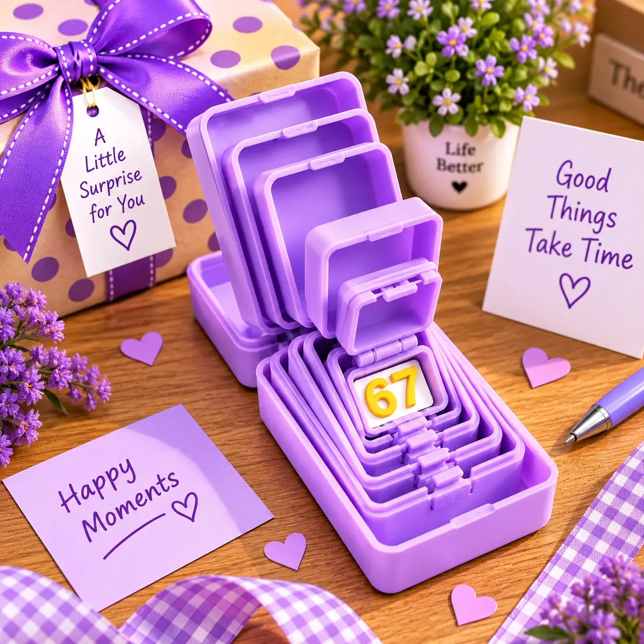 67 Surprise Nesting Gift Box, Multi-Layer 3D Printed Prank Box, Funny Unboxing Gift for Kids & Teens, Birthday Party & Holiday Gag Gift