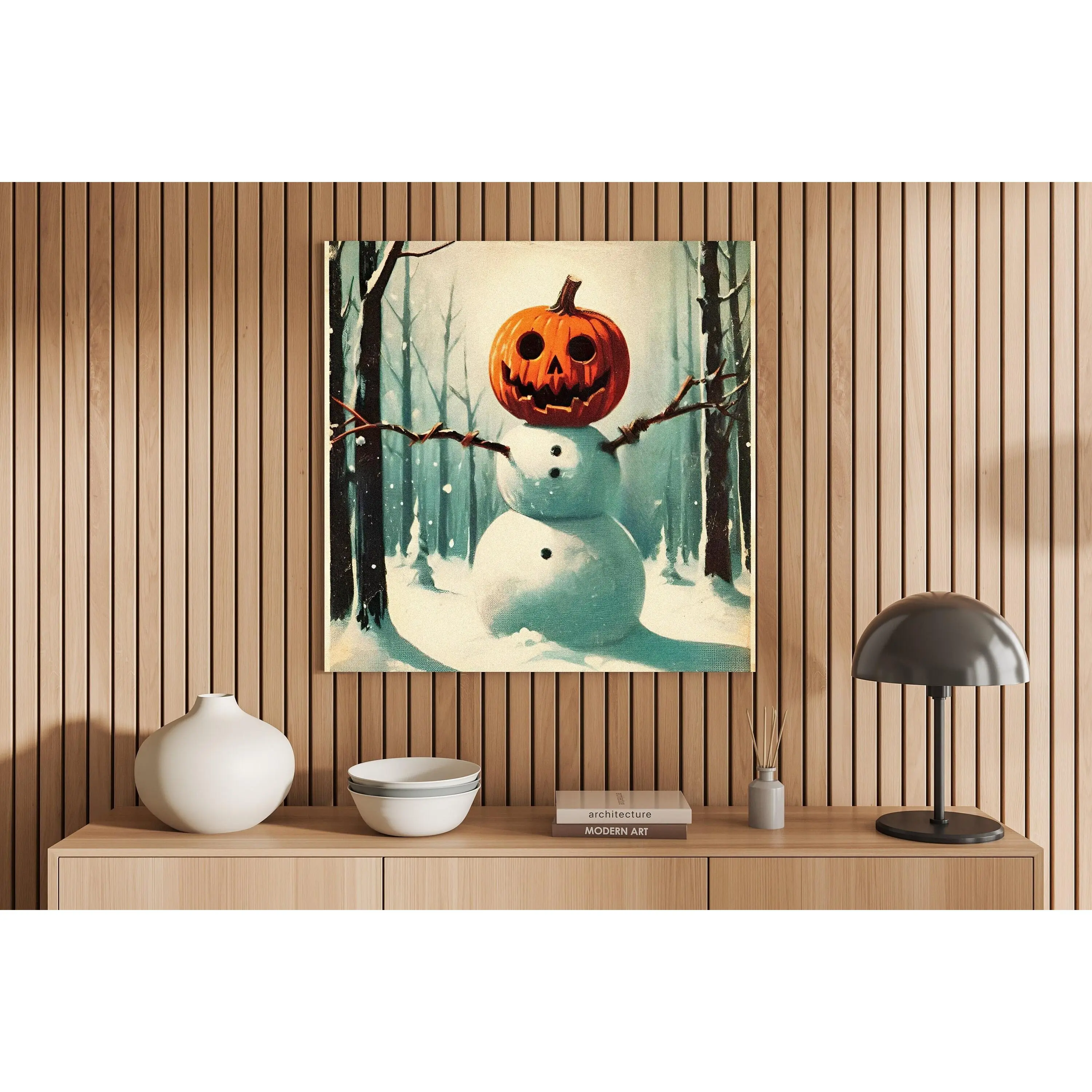 Minecraft Art | "Snow Golem" | Framed Canvas | Dark Fantasy | Minecraft Poster | Minecraft Art |