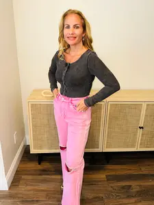 Pink Wide Leg Rhinestone Pants