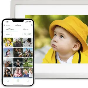 Skylight Digital Picture Frame - WiFi Enabled with Load from Phone Capability, Touch Screen Digital Photo Frame Display - Customizable Gift for Friends and Family - 10 Inch Silver