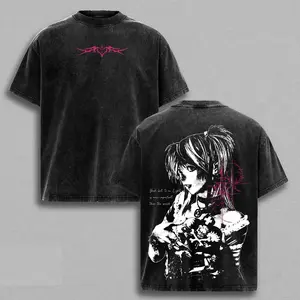 Misa Amane Death Note Unisex couple T-shirt, Vintage Washed Gothic Anime Graphic Tee, Dark Aesthetic 90s Graphic American Casual Short Sleeve Tee | Premium Soft Cotton Classic Unisex T-Shirt for Daily, Gym & Streetwear