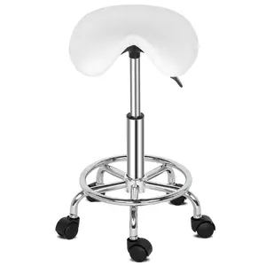summervibes Saddle Stool Ha Ha Feet Rotation Bar Stool White