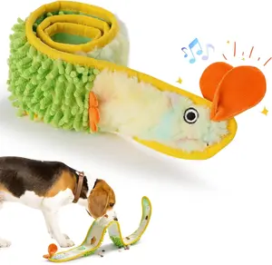 Nocciola No Stuffing EEL Crinkle Dog Squeaky Toys - Durable Dog Toys for Tug of War, Small Puppy Toys | Tough Dog Toys for Small Medium Large Dogs,Dog Toys to Keep Them Busy （Yellow）