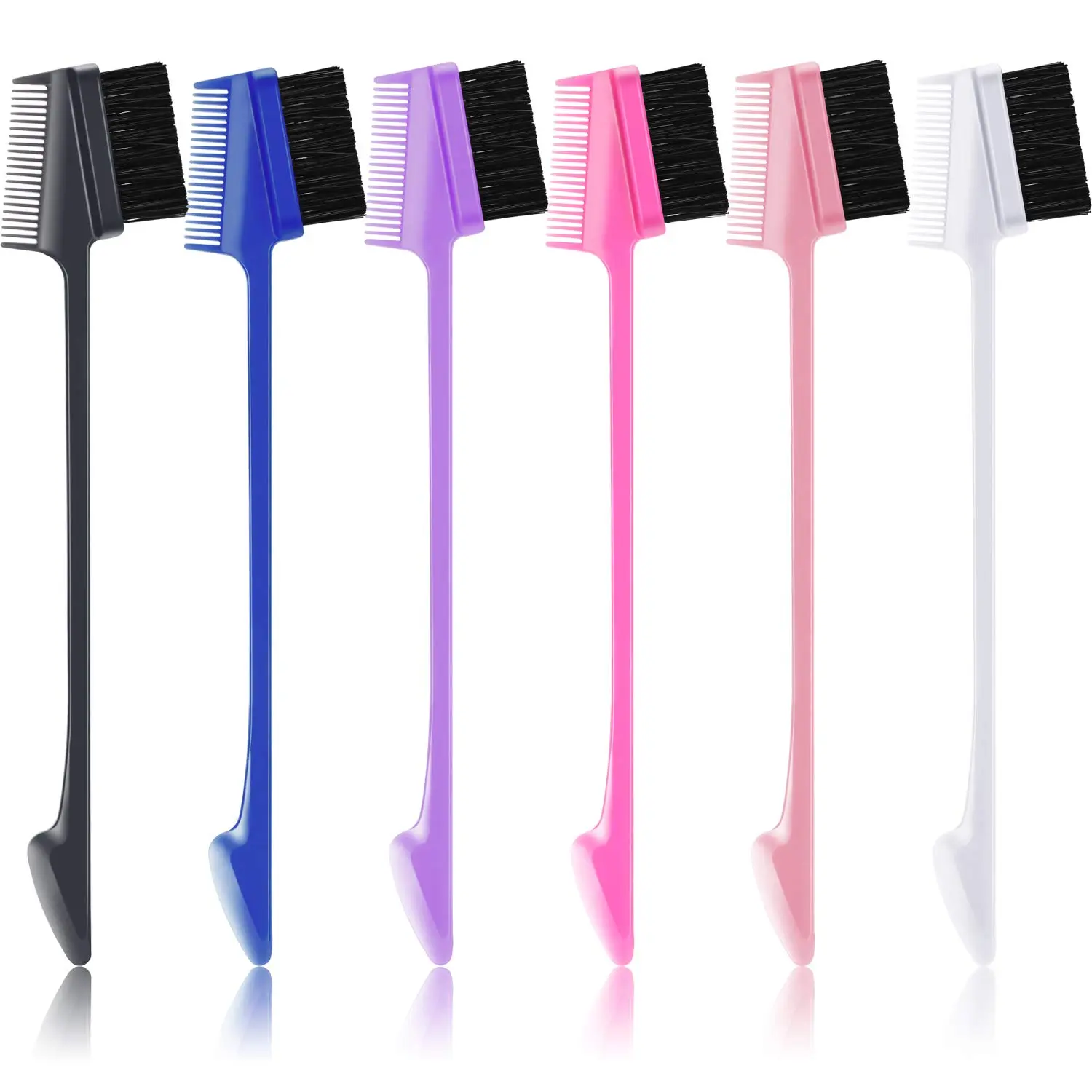 3 in 1 Hair Edge Brush Double Sided Comb Pack, Boar Bristle Hair Brush, Smooth Comb Grooming