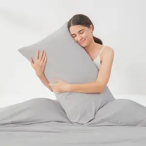 Cooling Pillow Cases for Hot Sleepers, Q-Max>0.4,  Size Set of 2, Pillowcases for Hair and , Soft & Silky Pillow Covers with Envelope Closure,, Light Grey, 20x30 Inches