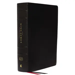 KJV, The King James Study Bible, Genuine Leather, Black, Thumb Indexed, Red Letter, Full-Color Edition: Holy Bible, King James Version by Thomas Nelson [Leatherbound Book]
