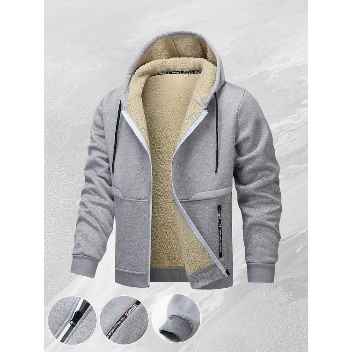 Men's Classic Hooded Warmth Jacket, Fleece Lined for Skin-Friendly Heat, Adjustable Hooded, Ribbed Hem, Urban Commuter Trendy Windproof Coat