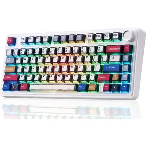 Aula F75  Mechanical Keyboard,Creamy Keyboard with RGB Backlit Hot Swappable, 81  75% Layout Gaming Keyboard, /2.4GHz/Type-C, Creamy Sounding - Reaper Switches