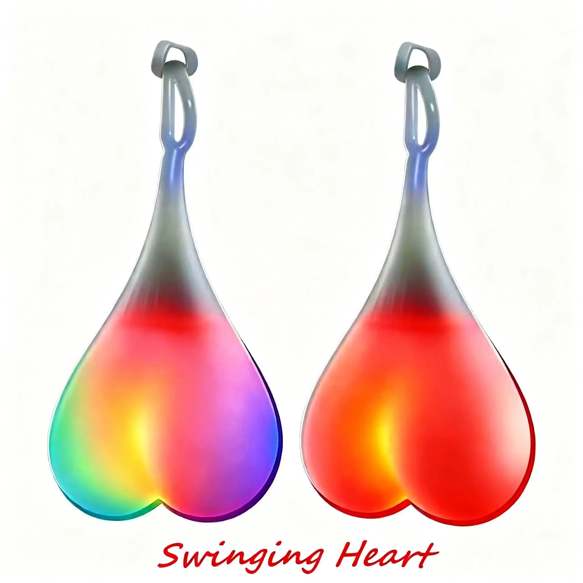 Swinging Heart LED Light - Waterproof Silicone FlashingHigh-Brightness Novelty Lighting, Clip-On Emergency ColorfulWater Resistant LED Accent Light for Patio, Bikes