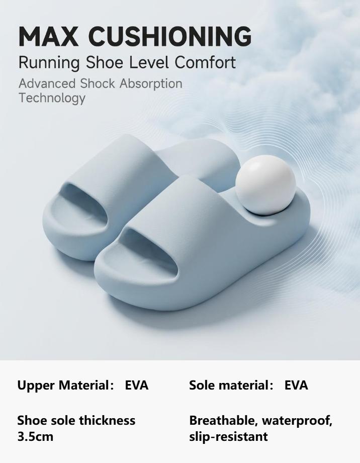 Women's Platform Cloud Slides, Soft Foam Pillow Sandals with Shock Absorption, Anti-Slip Waterproof Shoe for Indoor & Outdoor, Footwear, Slipper Shoes, Squishy Shoes