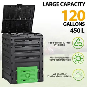 ZENY 120Gal Large Compost Bin BPA-Free Composting Tumbler for Garden Patio
