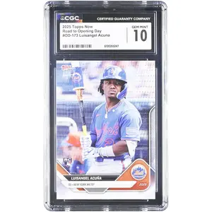 Luisangel Acuna New York Mets 2025 Topps Now Road to Opening Day #OD-173 CGC Authenticated 10 Rookie Card