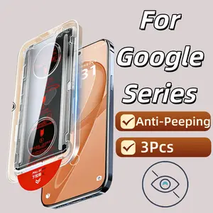 Google Pixel Series Privacy Screen Protector Film, Tempered Glass Protection, Anti-Spy Design, Pack of 3, Compatible with Google Pixel Models