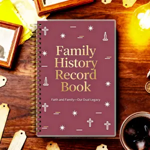 Family History Record Book - Genealogy Organizer with Family Tree & Member Charts | An Essential Tool for Recording and Structuring Your Ancestry Research | 8.6x5.9 Inch Lay-Flat Spiral Notebook on 100gsm Quality Paper