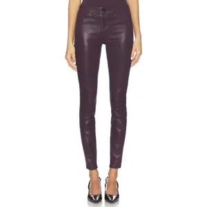 L'AGENCE Marguerite High Rise Skinny in Dark Malbec Coated