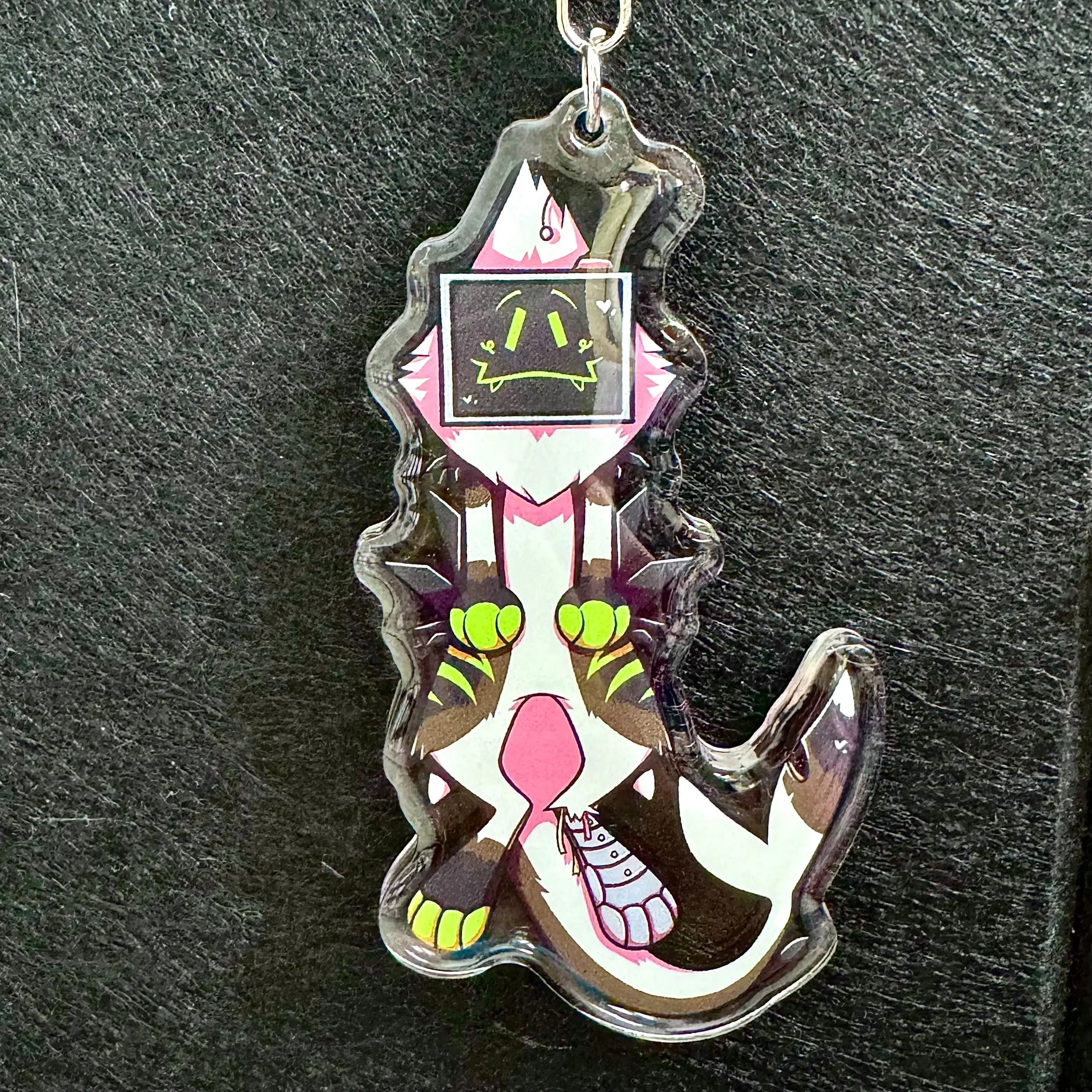 TV Television Dangle Furry Fursona Enamel Coated Keychain Limited Edition Double Sided