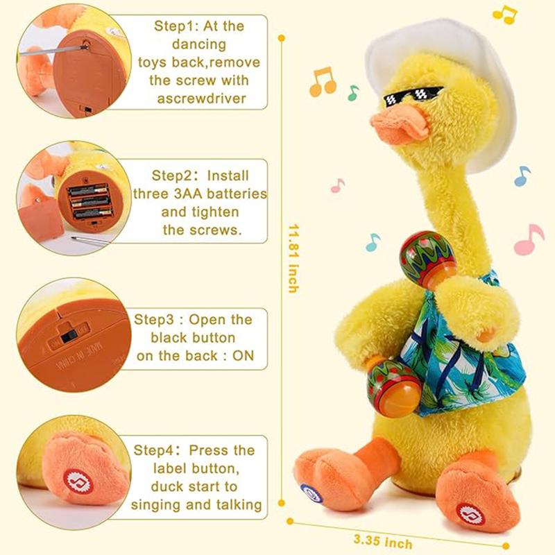 Valentine's Day Gifts Dancing Talking Giraffe Toys - Electronic Rattle for Kids - Repeat Mimicking - Musical Sensory Plush Toy - Ideal Gift for Children's Day Birthday Christmas