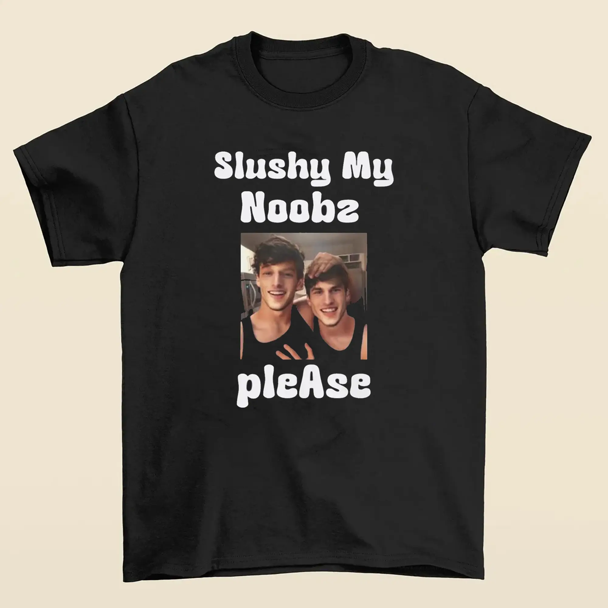 Martin and Hamzah Comedy Tee Highlighting Slushy Noobz with Playful and Relatable Artwork for Enthusiasts