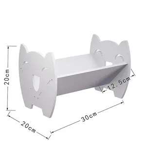 Bookshelf File Shelf CD Stand Desktop Video Game Storage Organizer, PVC DVD Storage Shelf with Cute Smiley Face, Game Box Display Shelf, Suitable for DVD PS4 PS5 Video Box Books, Can Hold 30 CD Boxes, Easy to Assemble