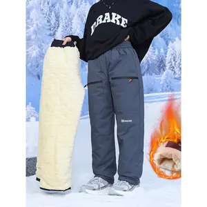 Boys' Winter Pants with - Windproof High Quality Snow Skiing & Snowboarding Pants, Thickened Full-Zip Trousers with Pockets, Loose-Fit for Outdoor & Cold Weather (Casual Wear) - - Design, Perfect for Outdoor