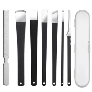7 Pcs Professional Pedicure Kit,  Stainless Steel Ingrown Toenail Removal Tool Set with Storage Case, Professional Foot Scraper for Dead Skin, Callus Remover & Rasp for Men and Women