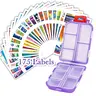 Travel-Friendly Pill Organizer with 175 Medicine Labels, Mini Daily Pill Container and 7-Day Pill Case for Medication Storage, Portable Organizer, Compact Design