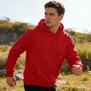 1/ 2PCS wide Hood Sweatshirt European and American men's and men Sweatshirt Solid Harajuku Long Sleeve Female Loose male Coat