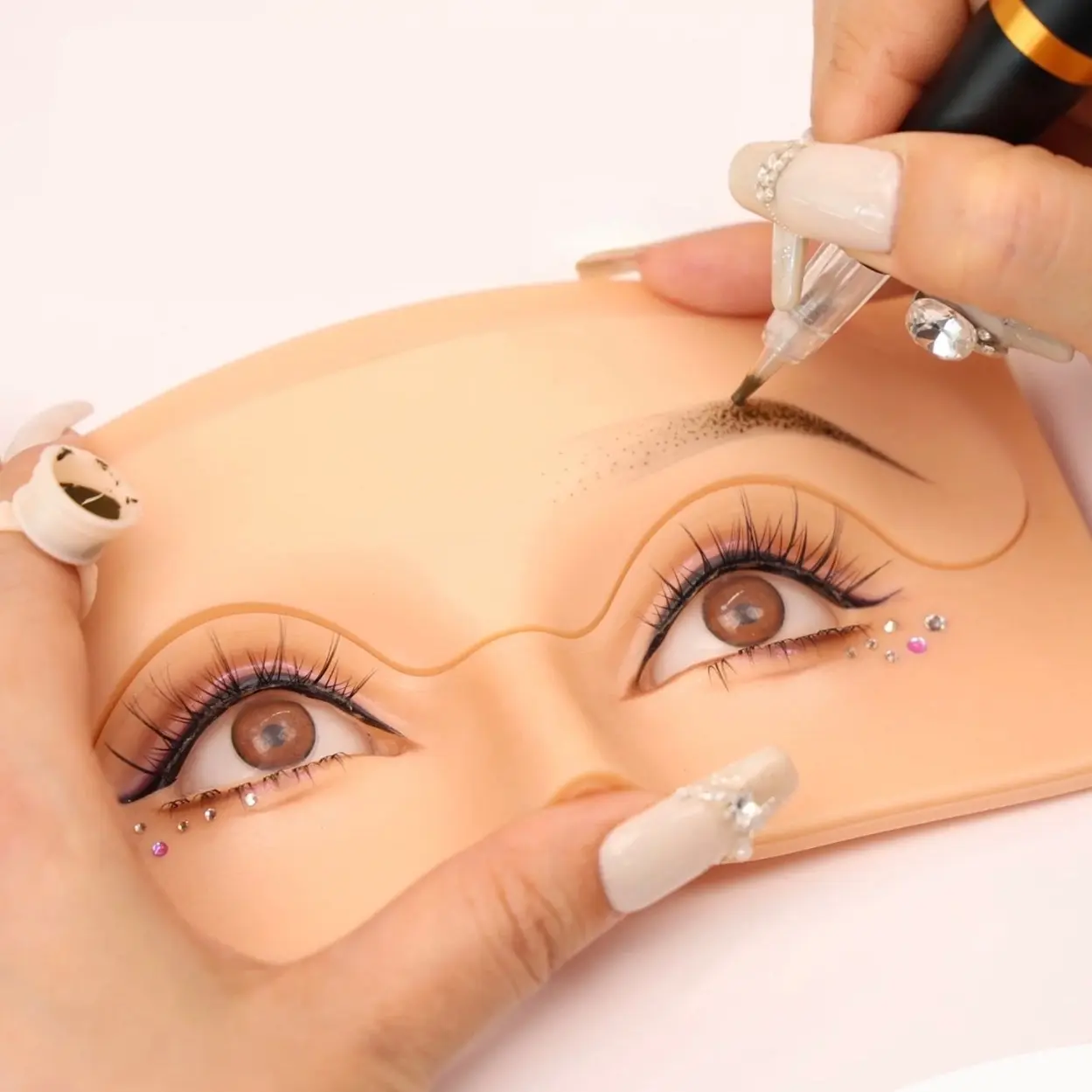 2024 Newest Makeup Practice Face Board 3D Realistic Pmu Practice Skin Pad for Pu Training Cosmetic Makeup Practice Face Board