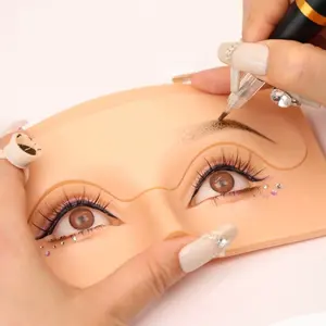2024 Newest Makeup Practice Face Board 3D Realistic Pmu Practice Skin Pad for Pu Training Cosmetic Makeup Practice Face Board