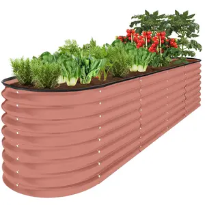 Best Choice Products 8x2x2ft Metal Raised Garden Bed, Oval Outdoor Planter Box w/ 4 Support Bars Best Choice Products 8x2x2ft Metal Raised Garden Bed, Oval Outdoor Planter Box w/ 4 Support Bars