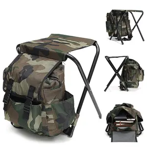 GARVEE Portable Mountaineering Backpack Chair - Foldable Fishing Chair with 100kg Max Load Capacity, Durable Oxford Cloth Stool Backpack Ideal for Camping, Hiking, and Travel Outdoor Activities