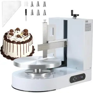 VEVOR Cake Decorating Machine, Cake Cream Spreading Coating Smearing Machine, Low Noise Cake Frosting Machine, Turntable with Adjustable Scraper, for 4 to 12 Cake, 25-320RPM Rotating Speed, PinkVEVOR Super Brand Day